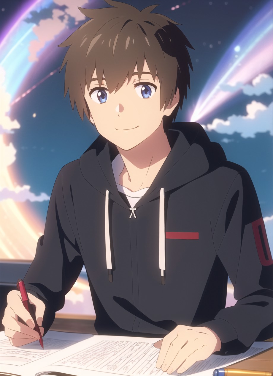 3978516361-3227021174-shinkai makoto, kimi no na wa., tachibana taki, 1boy, blue eyes, brown hair, comet, hood, hoodie, male focus, marker, night, nig.png